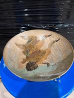 Penco Eenden Ganzen Emaille Messing Gouden, Overige materialen, Gebruikt, Schaal, Rond