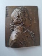 Bronzen Plaquette Mozart, Postzegels en Munten, Penningen en Medailles, Ophalen, Brons, Nederland