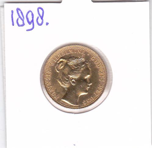 Schaars gouden tientje 1898. Kroningsjaar voor 655 euro, Postzegels en Munten, Munten | Nederland, Losse munt, 10 gulden, Koningin Wilhelmina