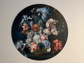 Stilleven van bloemen muurcirkel 100 cm. HIP beschikbaar voor biedingen