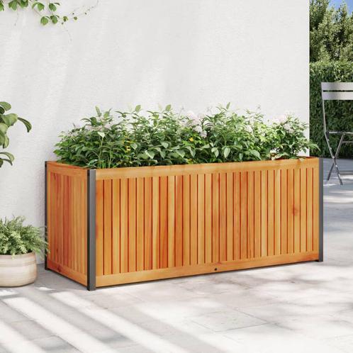 Plantenbak 110x45x44 cm massief acaciahout €132, Tuin en Terras, Bloembakken en Plantenbakken, Nieuw, Ophalen of Verzenden