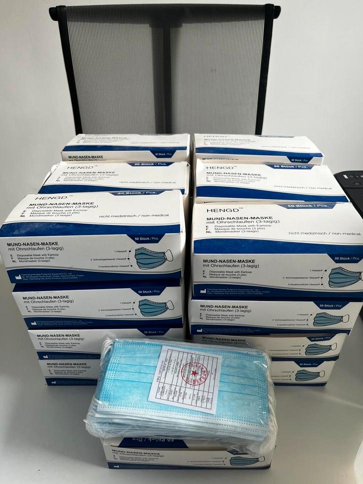 Mondkapjes 26 Dozen 1300 Pcs Ongeopend, Diversen, Verpleegmiddelen, Nieuw, Ophalen of Verzenden