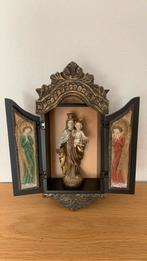 Religieus drieluik Maria, Jezus en Engelen, 25 cm, Ophalen of Verzenden