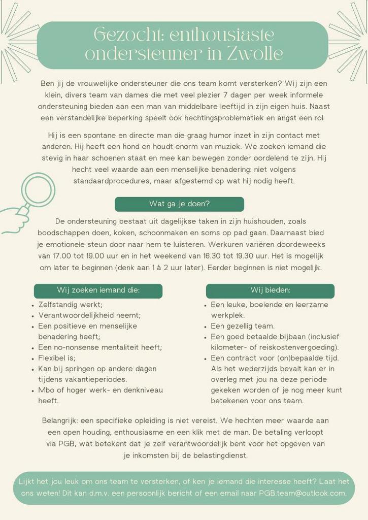Gezocht: enthousiaste ondersteuner in Zwolle, Vacatures, Vacatures | Detailhandel en Winkelpersoneel, MBO, Starter, Overige vormen