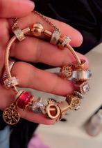 Pandora armband roze goud…., Sieraden, Tassen en Uiterlijk, Armbanden, Ophalen of Verzenden, Zo goed als nieuw, Roze, Goud