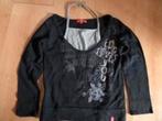 Zwart katoenen truitje van Esprit maat 128/134 met wit hemd, Ophalen of Verzenden, Zo goed als nieuw, Meisje, Trui of Vest