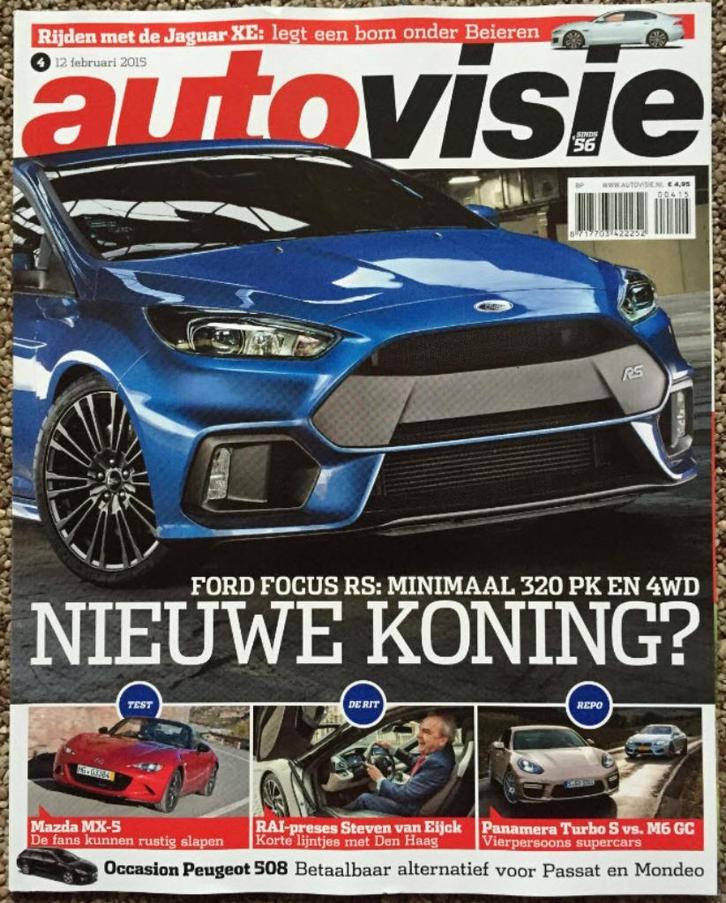 AutoVisie: Ford Focus RS, Mazda MX-5, Jaguar XE, Peugeot 508, Boeken, Auto's | Folders en Tijdschriften, Zo goed als nieuw, Algemeen