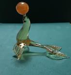 Glazen Jonglerende Zeehond, Huis en Inrichting, Woonaccessoires | Vazen, Geel, Ophalen of Verzenden, Minder dan 50 cm, Glas