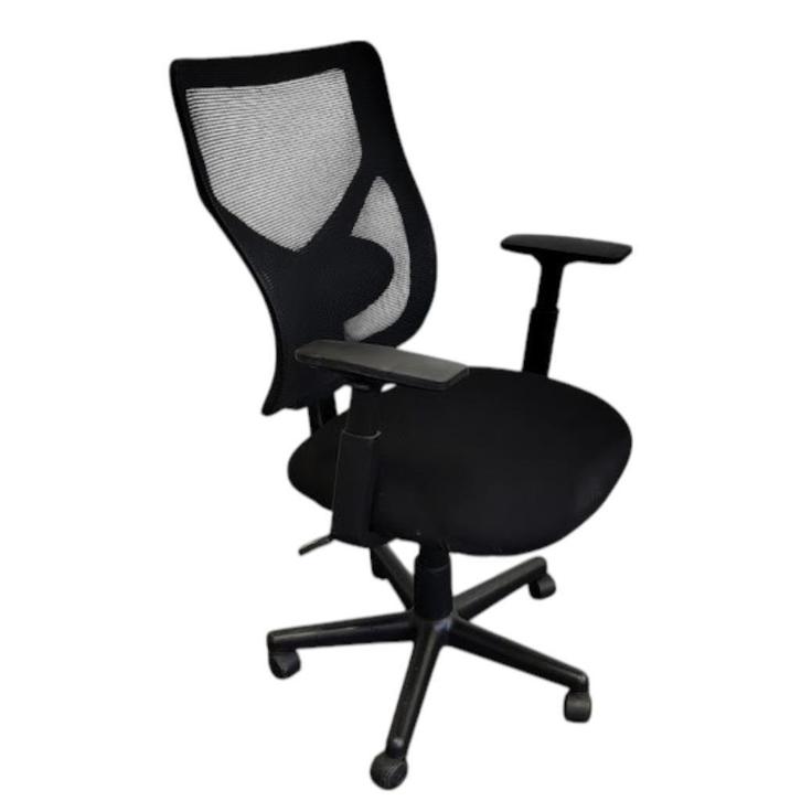 Basic Bureaustoel Zwart Netweave, Huis en Inrichting, Bureaustoelen, Gebruikt, Bureaustoel, Zwart, Ergonomisch, Ophalen of Verzenden