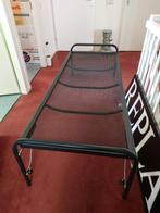 Zwart metalen onderschuifbed 80x200, Ophalen, Gebruikt, Zwart, Tweepersoons