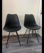 Twee zwarte eetkamerstoelen, Ophalen, Twee, Zwart, Zo goed als nieuw