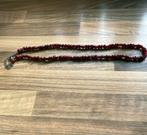 retro ketting collier Granaat 50 cm, Verstelbaar, Ophalen of Verzenden, Zo goed als nieuw, Steen of Mineraal