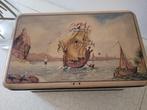 Groot vintage blik met zeilboten decor, Verzamelen, Blikken, Ophalen of Verzenden, Gebruikt, Overige, Overige merken