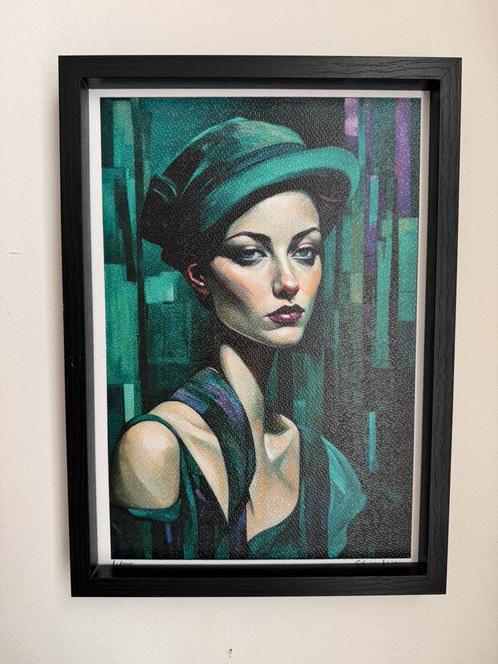 Kunst portret vrouw art artwork schilderij kunstwerk, Antiek en Kunst, Kunst | Schilderijen | Modern, Ophalen of Verzenden