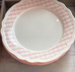 6x groot presenteer-, pizza-, onderbord creme roze 32 cm, Huis en Inrichting, Keuken | Servies, Ophalen of Verzenden, Zo goed als nieuw