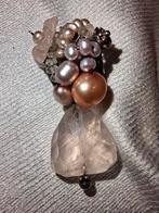 Geoxideerd zilveren Rabinovich hanger met rozenkwarts, Overige voorstellingen, Verzenden, Zo goed als nieuw, Roze