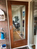 Hardhouten Buitendeur met HR Glas, Doe-het-zelf en Verbouw, Deuren en Horren, Ophalen, Gebruikt, 80 tot 100 cm, Buitendeur