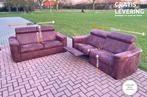 GRATIS LEVERING HEEL NL 3+ 2.5-zit Stof Suede Relax Bankstel, Driepersoons, 75 tot 100 cm, Ophalen of Verzenden, Zo goed als nieuw