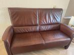 Stevige bruine leren bank - 49 euro, Ophalen, Gebruikt, 150 tot 200 cm, Tweepersoons