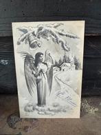 Oude kaart, kerst engel, Ophalen of Verzenden, Voor 1920, Feest(dag)