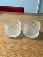 2 Iittala waxinelichthouders melkglas, Huis en Inrichting, Woonaccessoires | Kandelaars en Kaarsen, Overige materialen, Overige kleuren