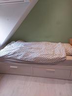 Gratis: Brimnes 1 persoonsbed met uitschuifladen., Huis en Inrichting, Slaapkamer | Bedden, Ophalen, Gebruikt, 90 cm, Eenpersoons