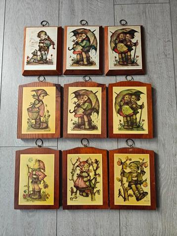 Hummel afbeeldingen op hout 9 stuks beschikbaar voor biedingen