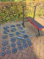 Bankdruk 70 KG gewichten Halter set, Sport en Fitness, Fitnessmaterialen, Ophalen, Zo goed als nieuw, Fitnessbank