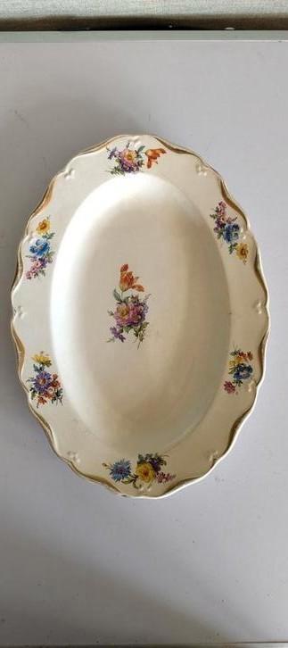 Boch serveerschaal met bloemen visschaal Belgium villeroy, Antiek en Kunst, Antiek | Schalen, Ophalen of Verzenden