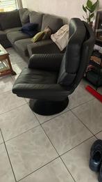 Draaistoel van Leer, Ophalen, Gebruikt, Bruin, Leer