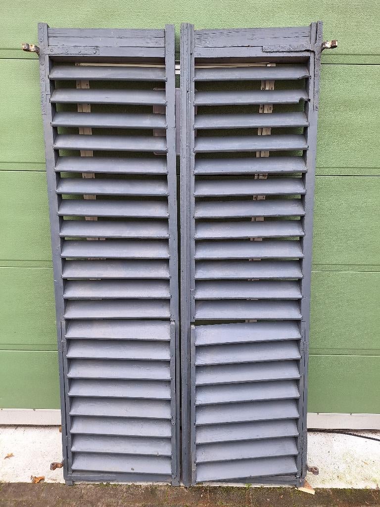 Oude brocante louvre luiken shutters decoratie sleets, Ophalen of Verzenden