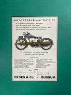 Motobécane Motorcycle Advertentie 1933 FRA/NL (Origineel), Ophalen of Verzenden, 1920 tot 1940, Nederland, Knipsel(s)