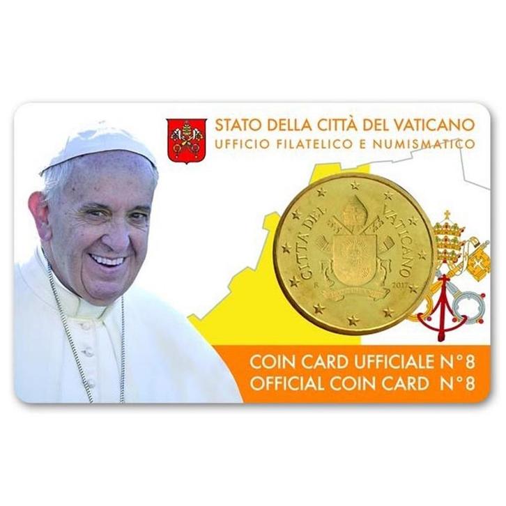 Coincard Vaticaan 2017 50 Eurocent Nº 08, Postzegels en Munten, Munten | Europa | Euromunten, 50 cent, Vaticaanstad, Ophalen of Verzenden