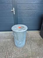 Zinken vuilnis emmer, 40 liter of meer, Ophalen, Metaal, 50 tot 75 cm