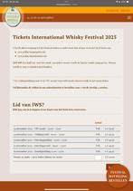 Vip sessie whiskey festival den haag, Tickets en Kaartjes, Twee personen