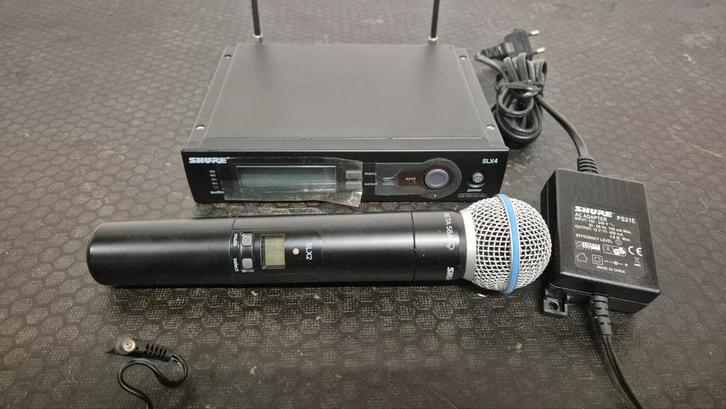 Shure SLX4 - SLX2 Beta 58A Kop - Draadloze Microfoon - ZGAN, Muziek en Instrumenten, Microfoons, Zo goed als nieuw, Zangmicrofoon