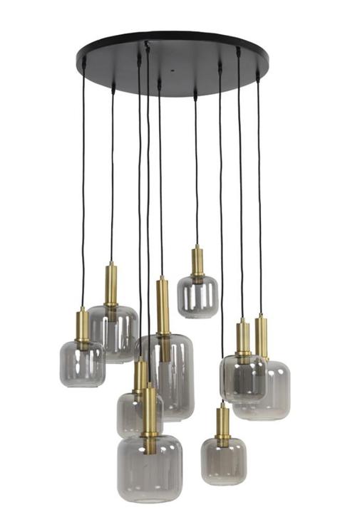 SHOWROOMMODEL! LEKAR/LOKI hanglamp 9-lichts rond, Huis en Inrichting, Lampen | Hanglampen, Zo goed als nieuw, 75 cm of meer, Glas