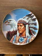 Porseleinen borden met indianenhoofden, Ophalen of Verzenden