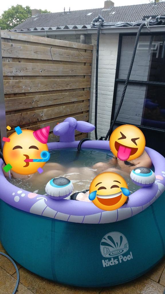 Rond zwembad met fonteinje, filterpomp, matten, Tuin en Terras, Zwembaden, Zo goed als nieuw, Opblaaszwembad, Minder dan 80 cm