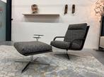 Nieuw Leolux Kudo Fauteuil met poef State stof design stoel, Nieuw, 75 tot 100 cm, Ophalen of Verzenden, Stof