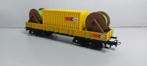 Strukton Bakwagon met 2 Kabelhaspels + 20ft. container (05), Hobby en Vrije tijd, Modeltreinen | H0, Nieuw, Wagon, Wisselstroom