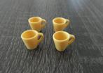 poppenhuis 1:12  set van 4 bekers okergeel  nieuw!, Ophalen of Verzenden, Nieuw, Poppenhuis