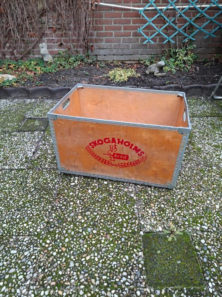 Vintage Zweedse Broodkist - Haardhout Opslag, Antiek en Kunst, Curiosa en Brocante, Ophalen