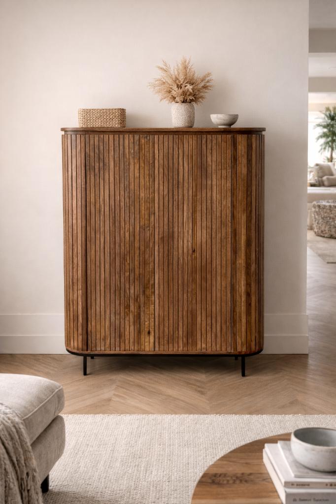 Magazijn Leegverkoop Dichte kast Noor retro magnohout ribbel, Nieuw, Ophalen of Verzenden, Info@wkhome.nl, Argonweg 20 Amersfoort