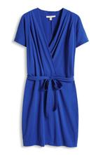 Esprit kobalt stretchy katoen-jersey jurk wikkeleffect XS, Blauw, Nieuw, Ophalen of Verzenden, Maat 34 (XS) of kleiner
