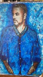 George Michael - Delft Blauw Stucco Mixed Media, Ophalen of Verzenden