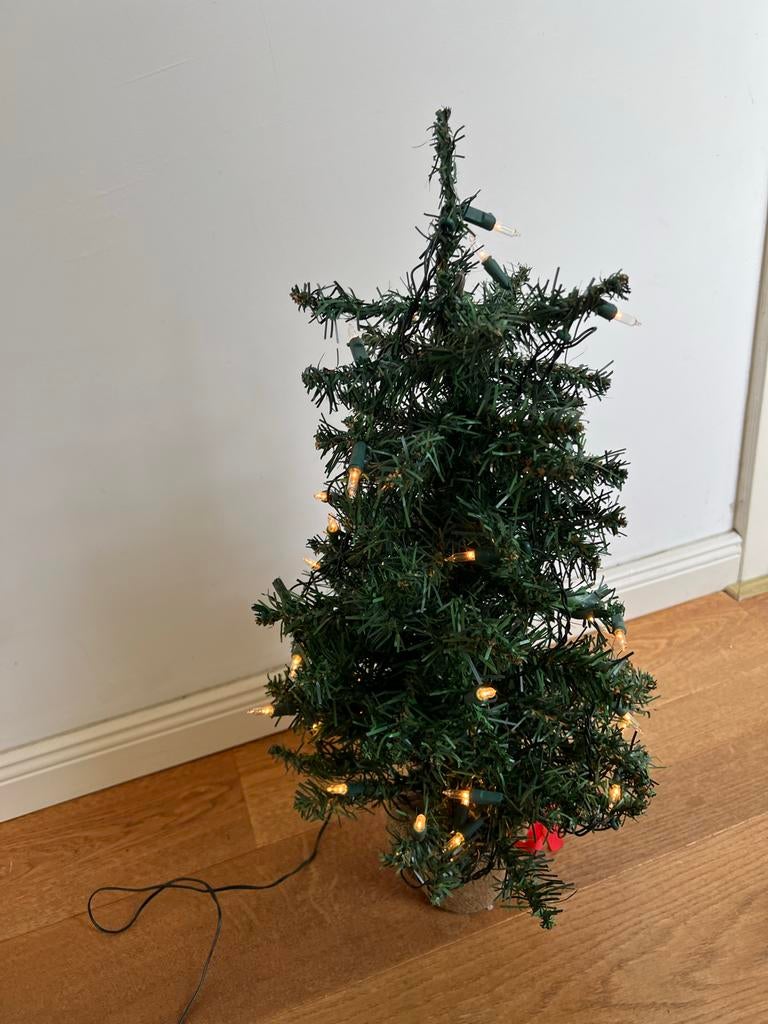 Klein kunststof kerstboom met verlichting, Ophalen of Verzenden