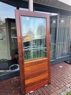 2 Hardhouten Merbau Buitendeuren met 3-Punts Sluiting, Gebruikt, Ophalen of Verzenden, Buitendeur, 200 tot 215 cm