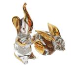 Murano twee dierfiguren, konijn en olifant met goudaccenten, Ophalen of Verzenden, Nieuw