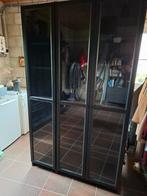Vitrinekast zwart 3-deurs, Ophalen, 100 tot 150 cm, 200 cm of meer, Zo goed als nieuw
